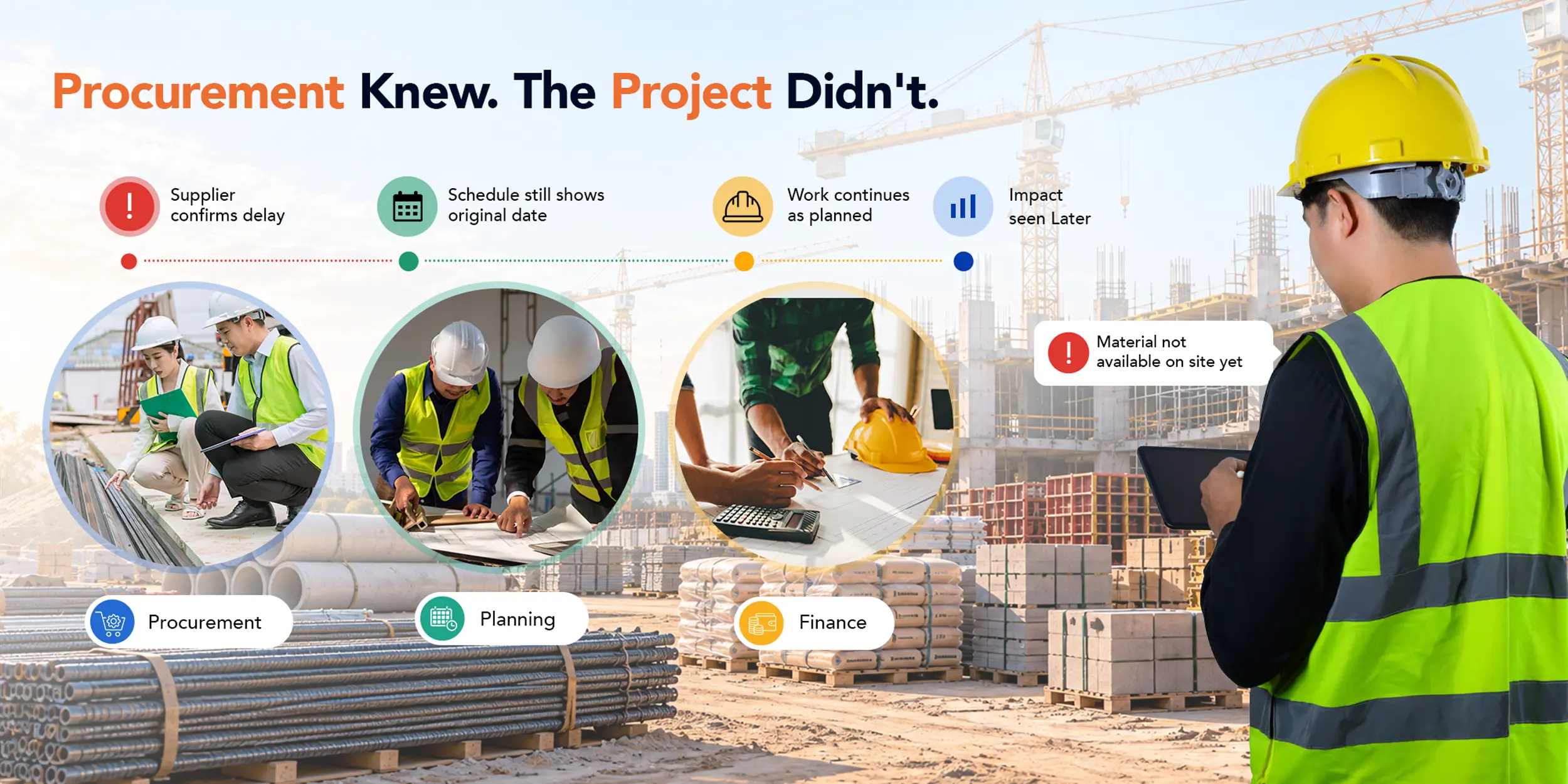 Implementation Relief Icon Material Shortages & Construction Project Visibility | In4Suite®